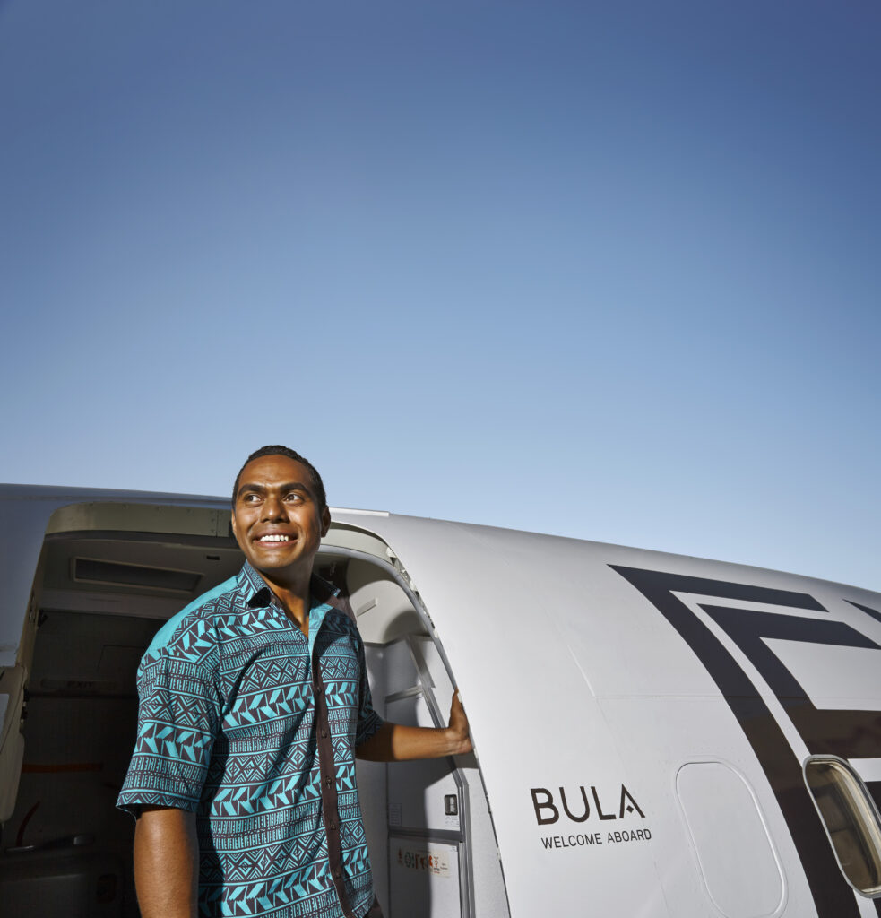 Fiji Airways crew welcome.