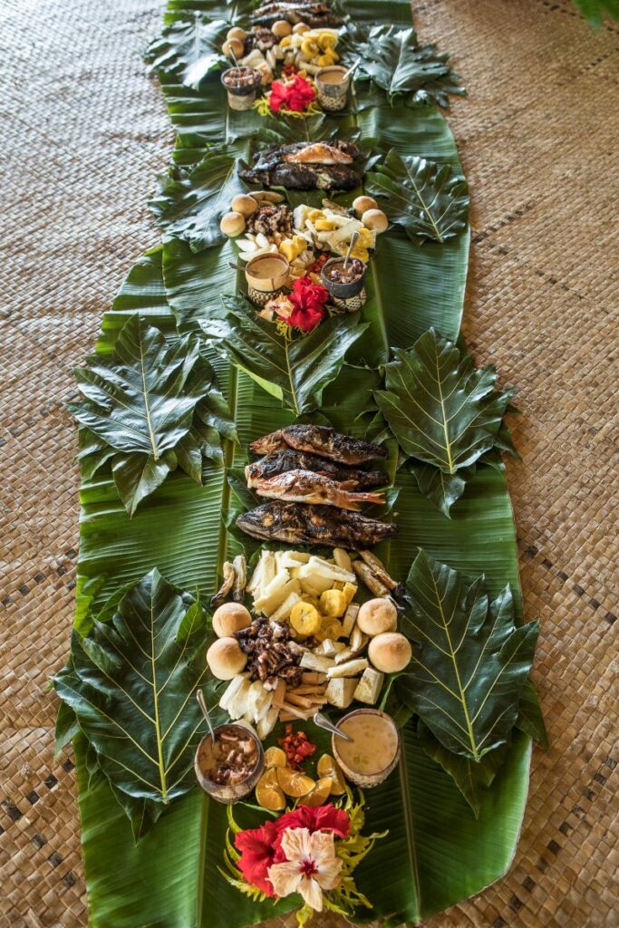 Famed tatavu - beach barbeque – a seafood meal cooked on hot stones.