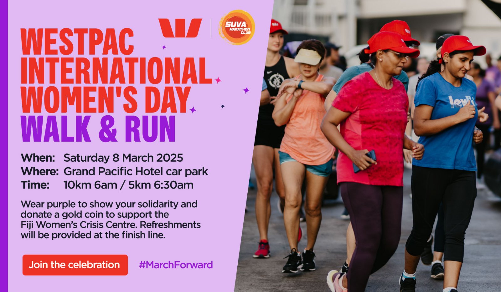 Westpac Int. Women’s Day Walk & Run (March 8) – Free!