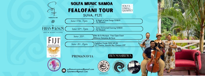 Fealofani Tour 2025 performers on stage in Suva