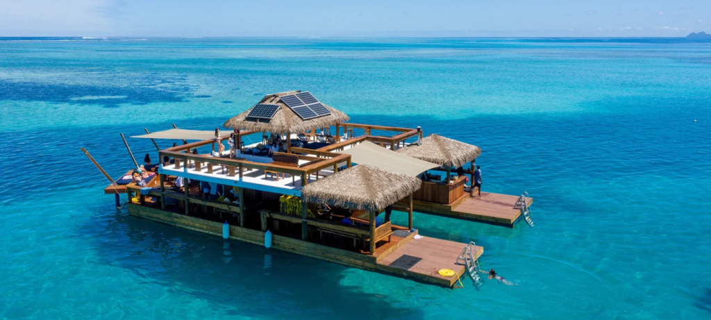 Cloud 9 is Fiji's first and original two level floating platform with a stocked bar and wood-fired pizzeria surrounded by turquoise blue water and picturesque views. Situated in the Mamanuca Islands.