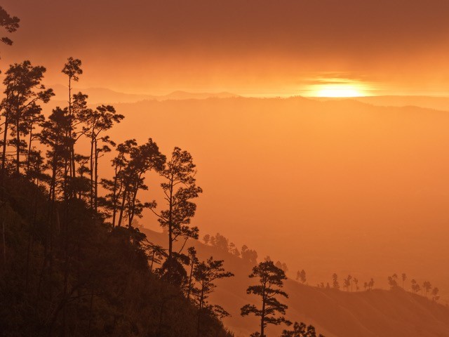 Golden light over Nadarivatu’s highlands, where misty mountains and tall pines create a serene escape.