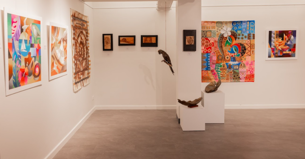 Art on display, a glimpse of the exhibition space.