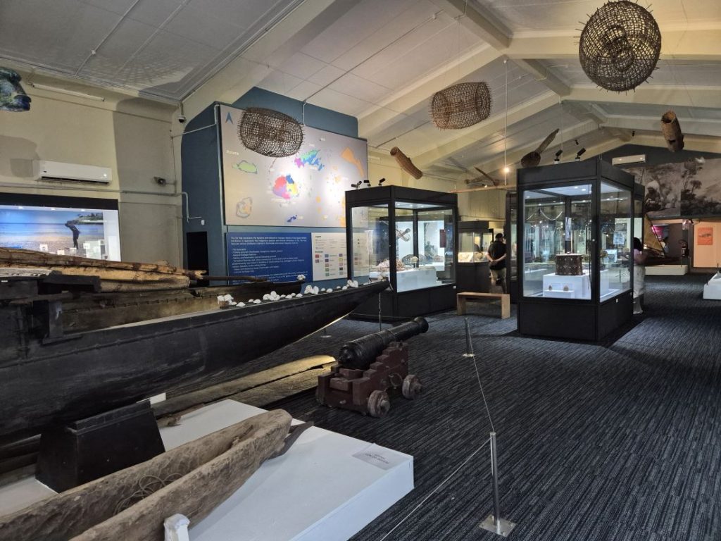 A partial view inside the Fiji Museum, showcasing the richness of its collections and exhibitions.