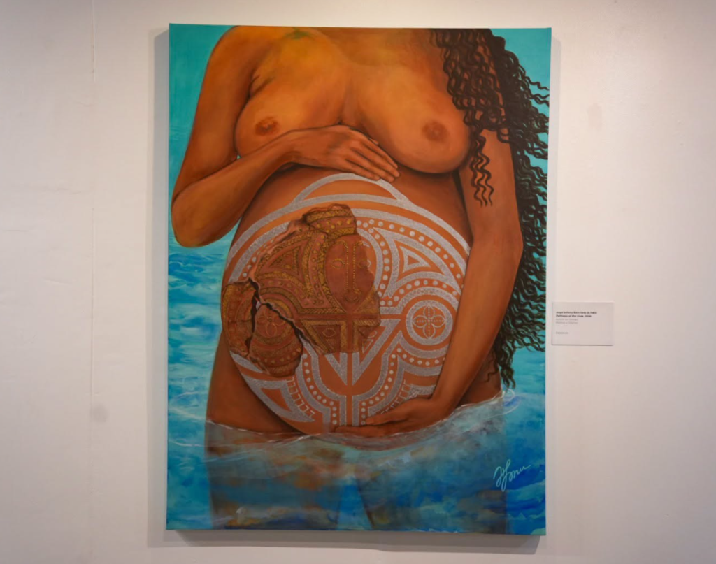 Pathway of the Gods, 2026, an acrylic on canvas artwork by Anga'aefonu Bain-Vete featured in the HOME+LAND exhibition in Suva